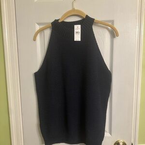 LOFT Navy Blue Sleeveless Sweater/Tank with Mock Neck
